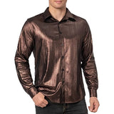 Riolio  Spring Autumn New Fashion Turn-down Collar Long Sleeve Fashion Shirt Man High Street Casual Loose Button Cardigan Sequined Tops
