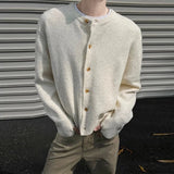 Riolio New American Style Men Cardigan Luxury Knitted Button-down Solid Color Long Sleeve Sweater Jacket Casual High Quality Knitwear