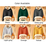 Riolio Fashion Men's Fleece Lined Hoodie Thicken Warm Solid Color Hooded Sweatshirts Pullover Casual Tops Hoodies Clothing