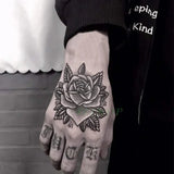 Riolio Waterproof Temporary Tattoo Sticker Rose Flower Hand back tatto Art  flash tatoo fake tattoos for women men