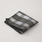 Riolio  24cm Korean Striped Plaid Pocket Square Men Young Boys Brown Casual Handkerchief Scarf Personalized Versatile Suit Pocket Towel