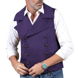 Riolio  Men Vest Brown Double Button Frosted Velvet Waistcoat For Banquet Birthday Wedding Business Work Formal Set Men Suit Vest