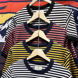 Riolio  Summer Men's New Pullover O-Neck Patchwork Stripe Comfortable Loose Fashion Casual Short Sleeve T-Shirts Tops