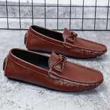 Riolio  British Style Loafers Handmade Casual Leather Footwear All-match Male Business Flats Outdoor Soft Slip on Shoes Travel Moccasins