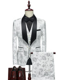 Riolio  Luxurious Patterned Suit Set 3 Pieces For Men High Quality Man Suits Wedding Groom Sets Plus Size Long Sleeved Tuxedo On Sale