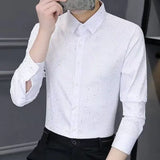 Riolio  Spring and Autumn Jacket Trendy Men Long Sleeve Shirt Sequin Slim Slim Slim Sleeve Cardigan