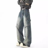Riolio  Autumn Hip Hop High Street Men and Women Trendy Personality Straight Tube Washed Jeans Couple Loose Retro Casual Pants Harajuku