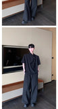 Riolio Retro New Chinese Style High-end Shirt Short-sleeved Men Women Korean Style Summer Fashion Irregular Button Design Top Urban