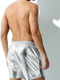 Riolio  Men's shiny shorts beach casual short pants Summer beach pants male quick-drying loose Short pants
