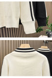 Riolio New Korean Fashion Men Cardigan Coat Light Luxury Trendy Knit Zipper Long Sleeve Sweater Jackets High Quality Patchwork Knitwear