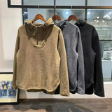 Riolio Double-sided Fleece Hoody Warm Loose Hooded Sweatshirt Men American Style High-end Retro Half Zipper Jacket Aesthetic