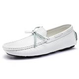 Riolio  Spring Luxury Brand Loafers Soft Sole White Casual Shoes Designer Soft Leather Versatile Fashion Business Driving Leather Shoes