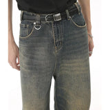 Riolio New Men's Baggy Straight Leg Wide Leg Jeans Male Fashion Vintage Wash Casual Denim Pants Youth Popular Brand Streetwear Trousers