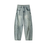 Riolio  Loose Fit Jeans Men Baggy Wide Leg Denim Pants Patchwork Ripped Light Blue Wash Hip Hop Streetwear Fashion New 2025 autumn jeans