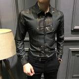 Riolio  Autumn Handsome Long Sleeved Shirts Men's New Vintage Slim Fit High-end Casual Y2K Business High-end Men's Style Cardigan