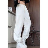 Riolio  Men Joggers Fall Winter New Style Elastic Ankle Sweatpants Loose Fit Outdoor Streetwear White Trousers Multi Functional