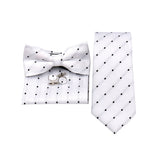 Riolio  Business Men Tie Set With Bowtie Pocket Square Cufflinks Necktie Suit Set Paisley Dot Floral Style New Fashion Classic Bow Tie