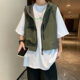 Riolio Retro Japanese Sle Men's ort Thin Svel Vest Multi-ket Workwear Jaet Trendy Functional Summer Outerwear