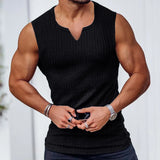 Riolio Summer new men V-neck Vest gym Tank top Men Fitness sleeveless shirt Exercise Sports Undershirt Gyms train vest