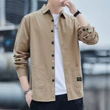Riolio  Long-sleeved Shirts Men's Workwear Jackets Spring Autumn Trendy Loose Casual