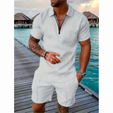 Riolio  Summer Men's New Trendy Brand Random Printing Fashion Two-piece Set Casual Loose Short-sleeved Shorts Set