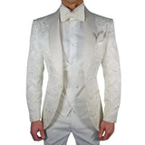 Riolio  Elegant Jacquard Wedding Tuxedo For Prom Slim Fit Men Suits 3 Pieces Male Fashion Jacket With Vest Pant