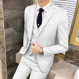 Riolio Blazers Jacket Pants Vest 3 Pcs Set / Fashion New Men's Casual Boutique Business Solid Color Slim Dress Suit Coat Trousers