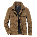 Riolio Wellsome Men's Streetwear Motorcycle Corduroy Coats Winter Bomber Jackets Men's Windbreaker Multi-pocket Cotton Cargo Parkas