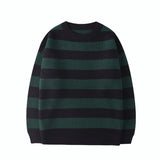 Riolio Striped Men Sweaters Autumn Men's Pullovers Harajuku Streetwear Tate Landon Sweater Green Striped Sweater Women