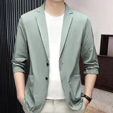Riolio Chic Men Business Coat Soft Men Suit Jacket Smooth Plus Size Business Trip Sunscreen Suit Jacket  Daily Wear