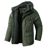 Riolio Men's Thicken Parkas Warm Winter Jacket Cashmere Fleece Coats Military Outdoor Cotton-Padded Male Windbreaker Hooded Outwear
