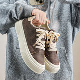 Riolio  Spring New Large Men's Thick soled Height increasing Board Shoes Hong Kong Style Casual Single Shoes Student Sports Shoes