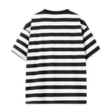 Riolio  Summer Men's Striped T-Shirts Short Sleeve Casual O-Neck Tshirt Male Fashion Sports Tops Loose Tees Streetwear T Shirt Plus Size