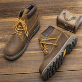 Riolio Genuine leather Men Boots Comfortable Fashion Brand Ankle Boots