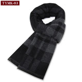 Riolio  Luxury Scarf Man Winter Warm Wool Scarf For Men Cashmere Scarves Casual Plaid Male Long Pashmina Outdoor Shawls Man Muffler Gift
