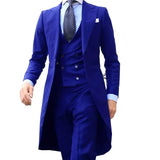 Riolio  3 Pieces Jacket+Vest+Pant New Arrivel Long Coat Designs Chinese Green Men Suit Gentle Tuxedo Prom Blazer