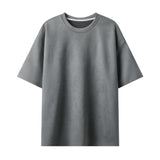 Riolio Summer Short-sleeved T-shirt Men Fashion 10-color Casual Suede T Shirt Men Streetwear Loose O-neck Tshirt Mens Top M-3XL