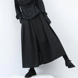 Riolio  Dark Gothic Style Loose 7-point Hakama Pants 2024 New Trendy Wide Leg Pants Genderless Large Size Design Samurai Pants Unisex