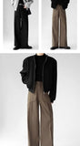 Riolio Korean Elegant Pants Fake Pocket Decoration Wide-leg Pants Autumn New American Style Design Sense Spliced Straight Suit Trousers