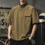 Riolio  Summer Ice Silk  irt Men's Casual Loose Thin f Sve Qui Dry ort Sve T-irt American Sle Youth Faion