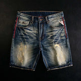 Riolio  New Summer Classic Fashion Solid Color American Retro Straight Leg Denim Shorts Men's Casual Loose Fit Sports High Quality Jeans