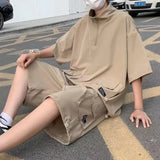 Riolio  Trendy Couple Matching Short Sleeve Zipper T-Shirt Set Loose Men's Spring Summer Fashion Brand Casual Workwear Clothing