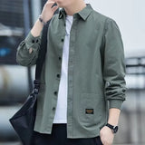 Riolio  Long-sleeved Shirts Men's Workwear Jackets Spring Autumn Trendy Loose Casual