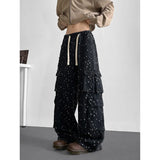 Riolio  Cargo jean pants Men Wide Leg DenimLoose Straight Baggy Men's Jeans hip hop Streetwear Skateboard Neutral denim Trousers