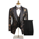 Riolio  Autumn/Winter New Plus Sizes Shawl Collar Jacquard Smart Gown Performance Outfit Black European Style Suit For Wedding