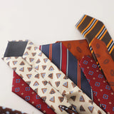 Riolio  New Arrival 8CM Navy Striped Neck Ties For Men Adult Luxury Vintage White Floral Block Neckties Wedding Casual Shirt Cravat