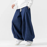 Riolio Men Casual Pants Japanese Styles Jeans Fashion Loose Mens Hip Hop Lantern Pants Streetwear Male Oversize Denim Wide Leg Trousers
