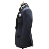 Riolio  Men's Suit 2 Pieces Blazer Vest One Button Peaked Satin Lapel Sequins Business Slim Fit Formal Work Wedding Groom