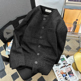 Riolio Casual Loose Long Sve Jaet Men's Sle Vintage Hong Kong Spring Autumn American Loose Casual Match All Retro Fraance Wind