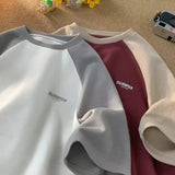 Riolio Street Hip-hop Men and Women Summer Street Personality Simple Color Contrast Loose Casual T-shirt Couple Retro Short Sleeved Top